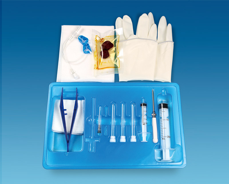 Disposable puncture drainage package - abdominal type